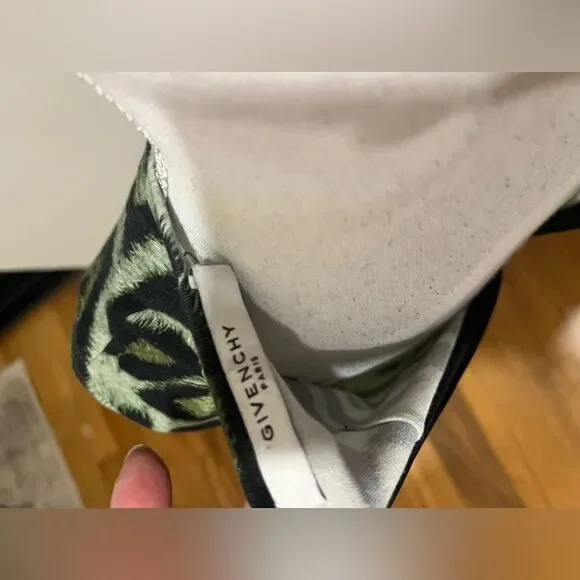 Givenchy green silk blend leopard dress size US4 - Picture 8 of 12